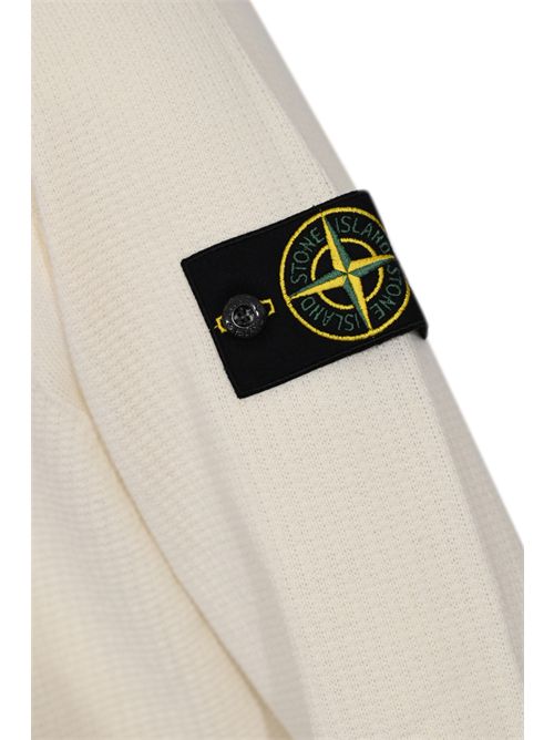 Maglione 5100023 in cotone biologico a punto micro Ivory STONE ISLAND | 5100023S01B2V0093